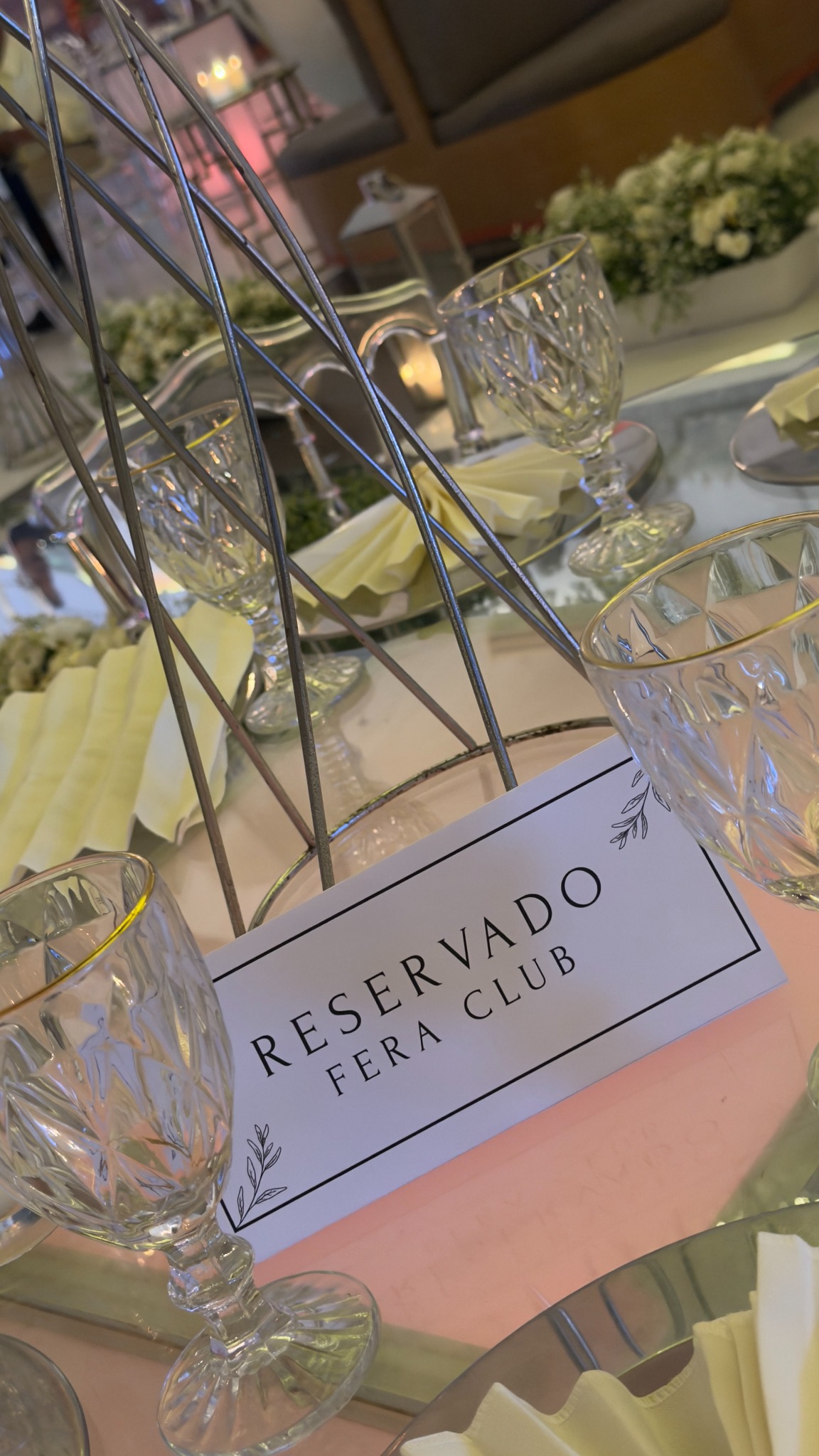 Mesa reservada para o FERACLUB